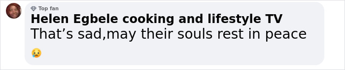 Comment expressing condolences on tragic plane crash; includes sad emoji. Comment expressing condolences on tragic plane crash; includes sad emoji.