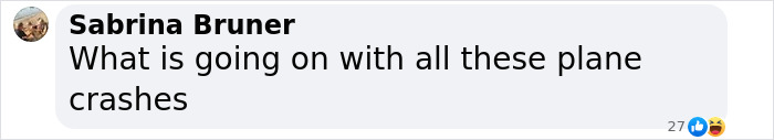 Comment questioning frequent plane crashes, related to recent tragic crash near remote island. Comment questioning frequent plane crashes, related to recent tragic crash near remote island.