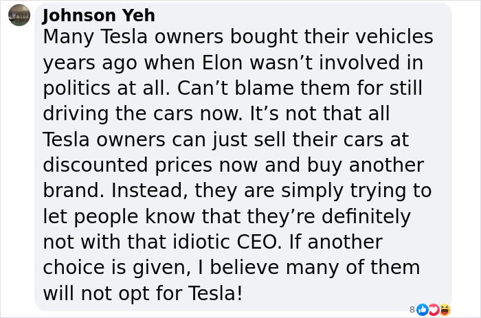 Text exchange discussing Tesla owners changing logos due to Elon Musk controversy. Text exchange discussing Tesla owners changing logos due to Elon Musk controversy.