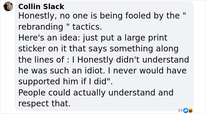 Text conversation about Tesla owners changing logos amid Elon Musk controversy, suggesting honesty over rebranding. Text conversation about Tesla owners changing logos amid Elon Musk controversy, suggesting honesty over rebranding.