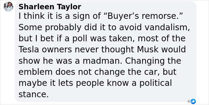 Text exchange discussing Tesla logo changes to avoid vandalism amid Musk controversy. Text exchange discussing Tesla logo changes to avoid vandalism amid Musk controversy.