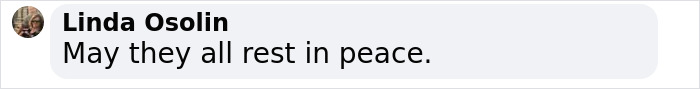 Linda Osolin comment expressing condolences about Gene Hackman and wife passing, referencing broken heart theory. Linda Osolin comment expressing condolences about Gene Hackman and wife passing, referencing broken heart theory.
