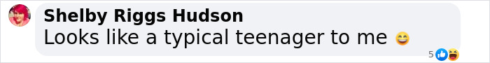 Comment online saying: "Looks like a typical teenager to me" with amused emojis, related to Naomi Watts' daughter. Comment online saying: "Looks like a typical teenager to me" with amused emojis, related to Naomi Watts' daughter.
