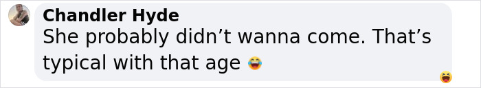 Comment about Naomi Watts' daughter looking unhappy with laughing emojis. Comment about Naomi Watts' daughter looking unhappy with laughing emojis.