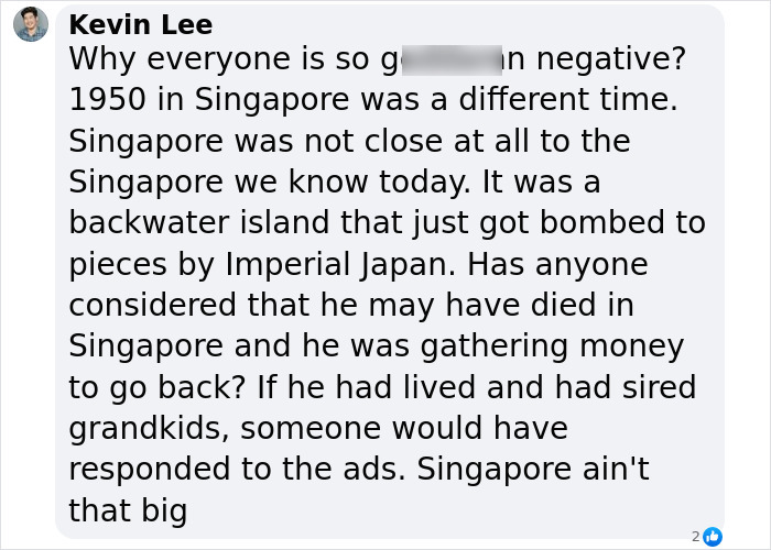 Text discussing Singapore's history in 1950, addressing negativity. Text discussing Singapore's history in 1950, addressing negativity.