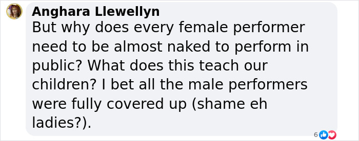 Comment on female performer dress code, related to Sabrina Carpenter and Charli XCX shows. Comment on female performer dress code, related to Sabrina Carpenter and Charli XCX shows.