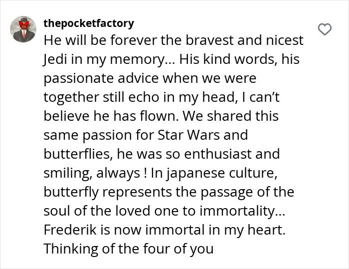 Tribute post mourning young Prince Frederik, highlighting shared passions and heartfelt memories. Tribute post mourning young Prince Frederik, highlighting shared passions and heartfelt memories.