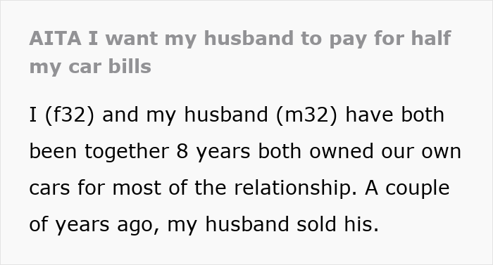 Husband Refuses To Pay Half The Bills For Car Both He And Wife Use, Gets Dragged Online Husband Refuses To Pay Half The Bills For Car Both He And Wife Use, Gets Dragged Online