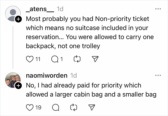 Woman’s Luggage Perfectly Fits The Required Size, Has To Pay Extra Or Not Fly Woman’s Luggage Perfectly Fits The Required Size, Has To Pay Extra Or Not Fly