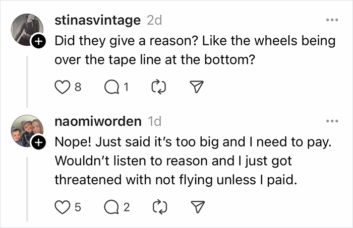 Woman’s Luggage Perfectly Fits The Required Size, Has To Pay Extra Or Not Fly Woman’s Luggage Perfectly Fits The Required Size, Has To Pay Extra Or Not Fly