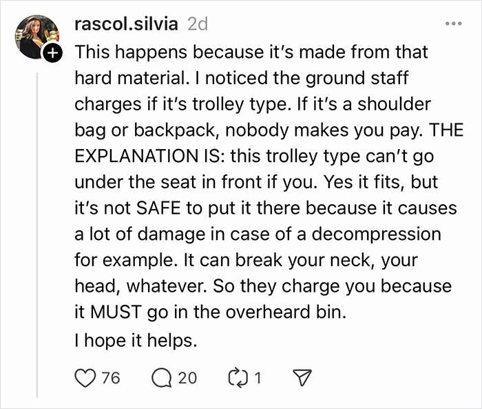 Woman’s Luggage Perfectly Fits The Required Size, Has To Pay Extra Or Not Fly Woman’s Luggage Perfectly Fits The Required Size, Has To Pay Extra Or Not Fly