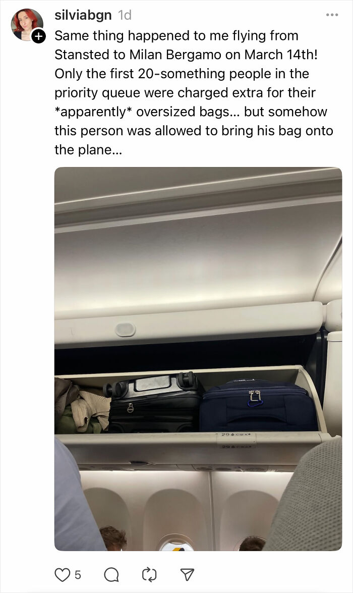 Woman’s Luggage Perfectly Fits The Required Size, Has To Pay Extra Or Not Fly Woman’s Luggage Perfectly Fits The Required Size, Has To Pay Extra Or Not Fly
