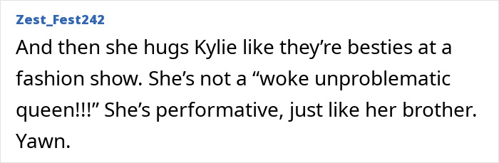 Viral rant text criticizing Kylie Jenner and her relationship dynamics at a fashion event. Viral rant text criticizing Kylie Jenner and her relationship dynamics at a fashion event.