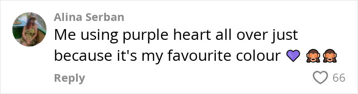 Comment about using a purple heart emoji for its color, related to TV show "Adolescence. Comment about using a purple heart emoji for its color, related to TV show "Adolescence.