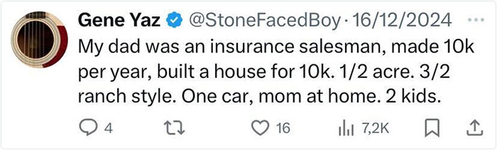 Tweet about past everyday American life: dad's job, house cost, family details, and lifestyle. Tweet about past everyday American life: dad's job, house cost, family details, and lifestyle.