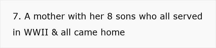 Mother with eight sons in WWII, all returned, illustrating past American life. Mother with eight sons in WWII, all returned, illustrating past American life.