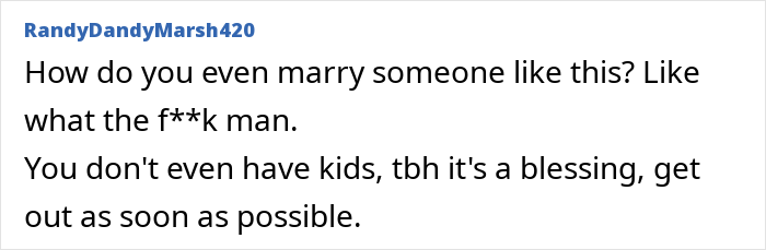 Comment discussing divorce advice in a dead bedroom situation. Comment discussing divorce advice in a dead bedroom situation.