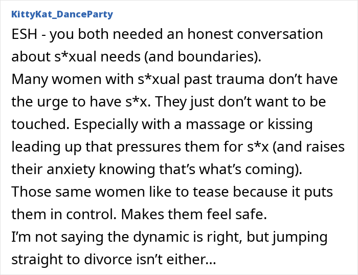 Online comment on relationship issues and intimacy challenges in marriage. Online comment on relationship issues and intimacy challenges in marriage.