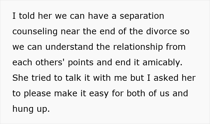 Text about divorce counseling and amicable separation discussions in a challenging marriage. Text about divorce counseling and amicable separation discussions in a challenging marriage.