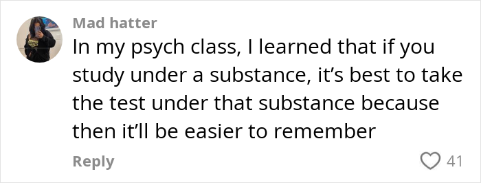 College student shares advice on substance studying techniques for midterms in a social media post. College student shares advice on substance studying techniques for midterms in a social media post.