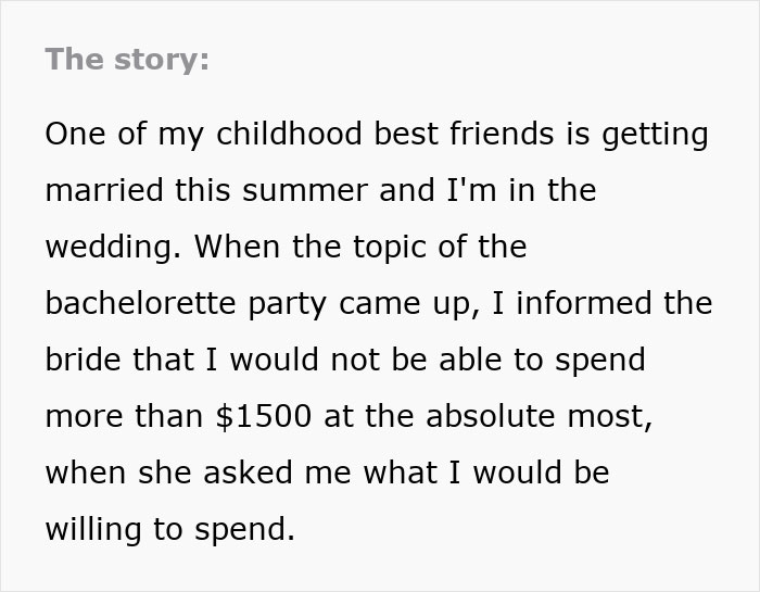Woman Who Refuses To Go Into Debt Over Bachelorette Party Sparks Debate About Boundaries Woman Who Refuses To Go Into Debt Over Bachelorette Party Sparks Debate About Boundaries