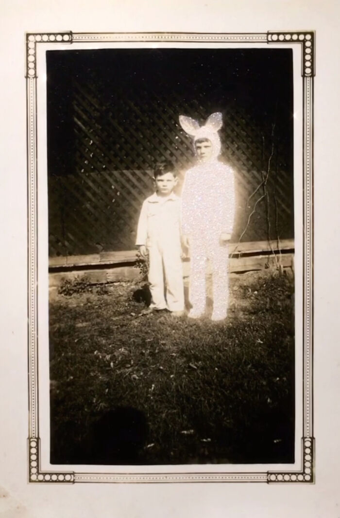 Two children outdoors, one in a sparkling costume, illustrating a scene from "An Impossibly Normal Life".