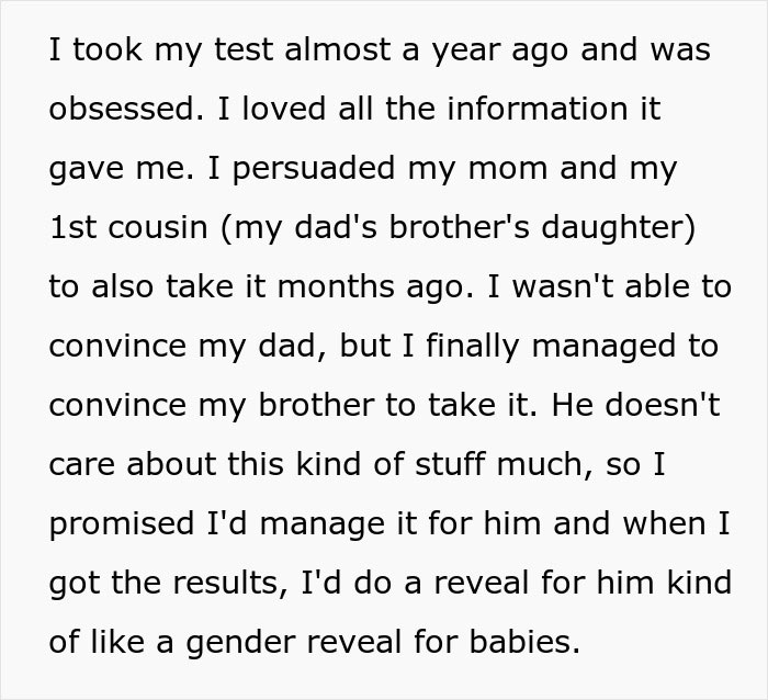 Woman stunned by unexpected family DNA results, unsure how to proceed with the surprising genetic discovery. Woman stunned by unexpected family DNA results, unsure how to proceed with the surprising genetic discovery.