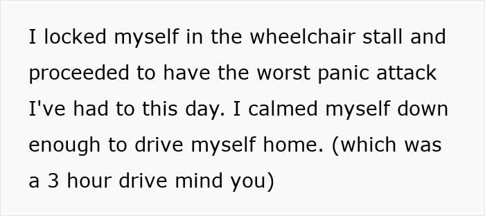 Text about a panic attack experience in a restroom, related to anxiety pills at a wedding event. Text about a panic attack experience in a restroom, related to anxiety pills at a wedding event.