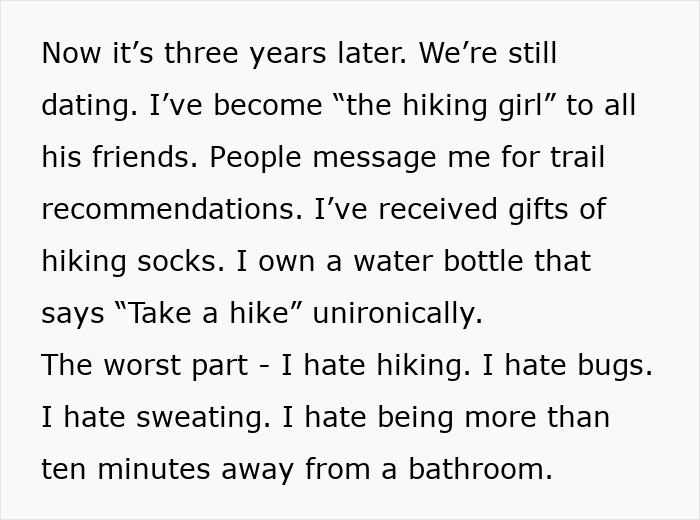 Woman Is Hiking Through Tears For 3 Years After Trying Too Hard To Impress A Guy And It Works