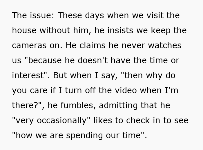 Guy Decides To Put His Foot Down, Shuts Off Dad’s Security Cameras Despite His Displeasure Guy Decides To Put His Foot Down, Shuts Off Dad’s Security Cameras Despite His Displeasure