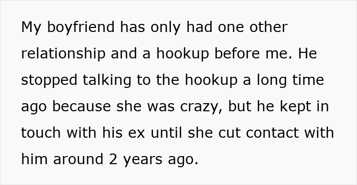 Text about boyfriend's past relationships, ex-girlfriend, and marriage feelings. Text about boyfriend's past relationships, ex-girlfriend, and marriage feelings.