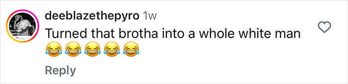 Instagram comment on Dwayne Johnson's movie role transformation with laughing emojis. Instagram comment on Dwayne Johnson's movie role transformation with laughing emojis.