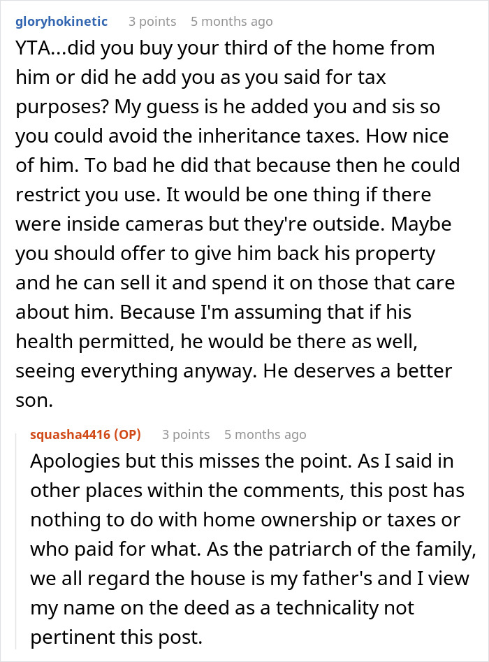 Reddit comments debating turning off vacation house security cameras for privacy concerns. Reddit comments debating turning off vacation house security cameras for privacy concerns.