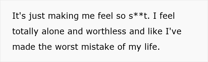 Text expressing a new mom's feelings of isolation and worthlessness after husband's claim about parenting roles. Text expressing a new mom's feelings of isolation and worthlessness after husband's claim about parenting roles.