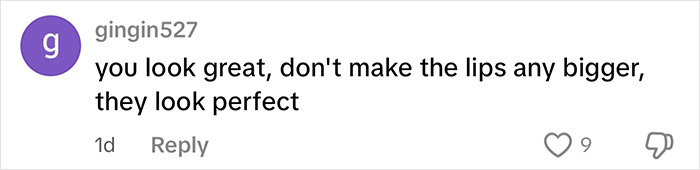 Comment advising on lip size after cosmetic surgeries revealed by Denise Richards' daughter. Comment advising on lip size after cosmetic surgeries revealed by Denise Richards' daughter.