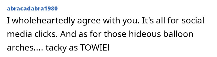 Screenshot of a netizen commenting on new generations ruining the joy of weddings with social media and tacky balloon arches. Screenshot of a netizen commenting on new generations ruining the joy of weddings with social media and tacky balloon arches.