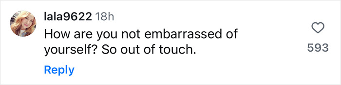 Instagram comment criticizing limited edition doll pricing post-space flight. Instagram comment criticizing limited edition doll pricing post-space flight.