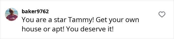 Instagram comment praising Tammy Slaton's transformation and encouraging independence. Instagram comment praising Tammy Slaton's transformation and encouraging independence.