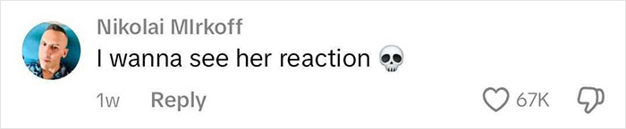 Comment on viral video about botched nose job; user curious about her reaction. Comment on viral video about botched nose job; user curious about her reaction.