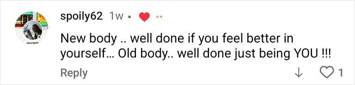 Comment on social media post discussing singer's physique transformation sparking debate between men and women. Comment on social media post discussing singer's physique transformation sparking debate between men and women.