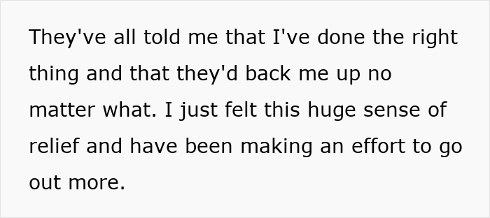 Text about relief and support after ending a relationship, relevant to upset ex-girlfriend and marriage context. Text about relief and support after ending a relationship, relevant to upset ex-girlfriend and marriage context.