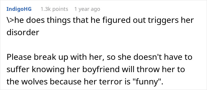 Text exchange discussing a man's family wanting him to break up with his girlfriend after a prank. Text exchange discussing a man's family wanting him to break up with his girlfriend after a prank.