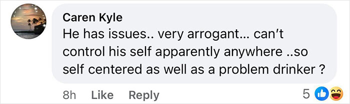 Comment criticizing Morgan Wallen's behavior, mentioning arrogance and drinking issues. Comment criticizing Morgan Wallen's behavior, mentioning arrogance and drinking issues.