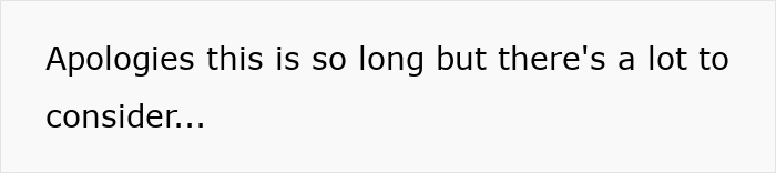 Text box stating, "Apologies this is so long but there's a lot to consider..." related to mortgage and holiday costs. Text box stating, "Apologies this is so long but there's a lot to consider..." related to mortgage and holiday costs.