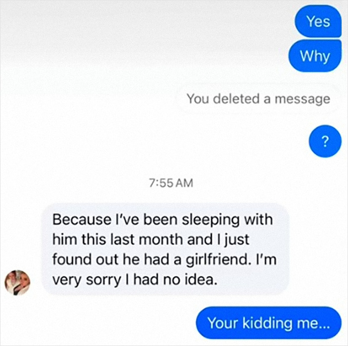 Text conversation revealing cheating boyfriend's secret relationship with another woman. Text conversation revealing cheating boyfriend's secret relationship with another woman.