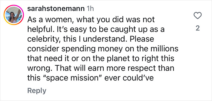 Comment on Katy Perry's $175 doll and space flight, questioning her spending priorities. Comment on Katy Perry's $175 doll and space flight, questioning her spending priorities.