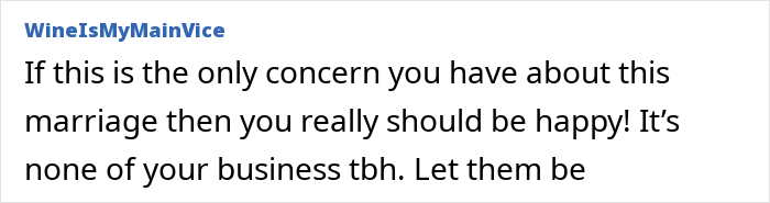 Comment discussing hyphenated last name in marriage, advising the mother to let her son decide freely. Comment discussing hyphenated last name in marriage, advising the mother to let her son decide freely.