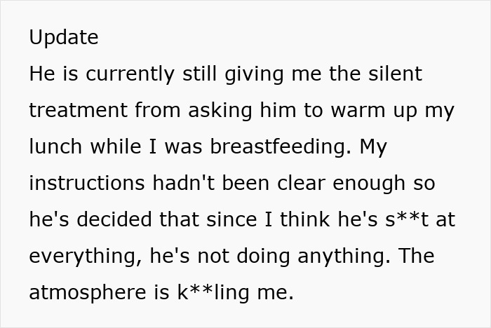 Text describing a new mom's challenges after her husband avoids parenting duties. Text describing a new mom's challenges after her husband avoids parenting duties.