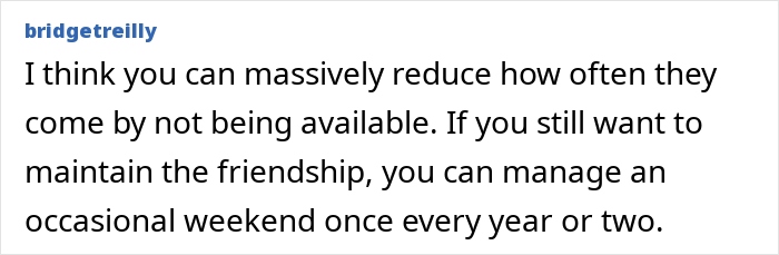 Text suggesting ways to handle family and friends who annoy by reducing visits, emphasizing boundaries. Text suggesting ways to handle family and friends who annoy by reducing visits, emphasizing boundaries.