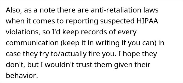 Text on retaliation laws and keeping records for HIPAA violations if a boss cancels doctor's appointments. Text on retaliation laws and keeping records for HIPAA violations if a boss cancels doctor's appointments.